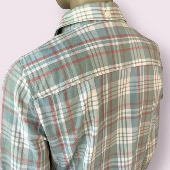 J. Crew Perfect Shirt Western Plaid Button Up Long Sleeves Size S Green Cotton - Picture 11 of 15